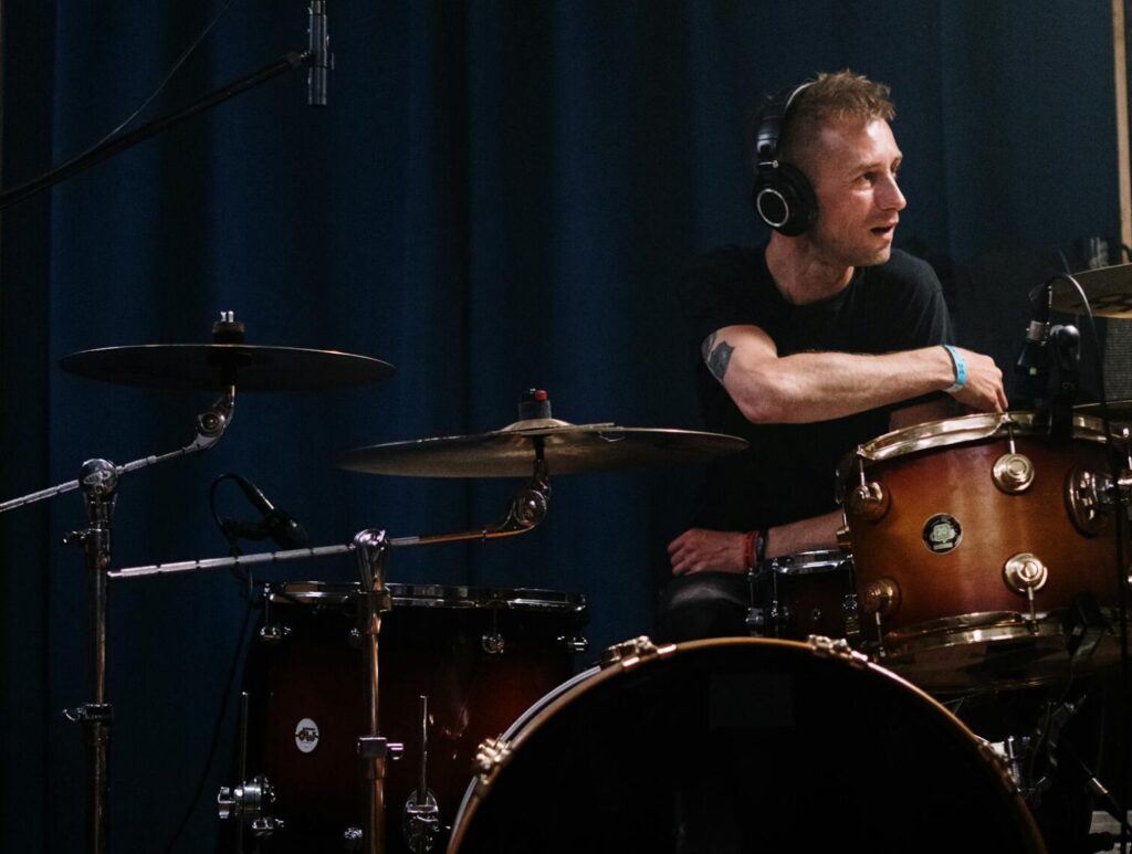 Musician playing drums